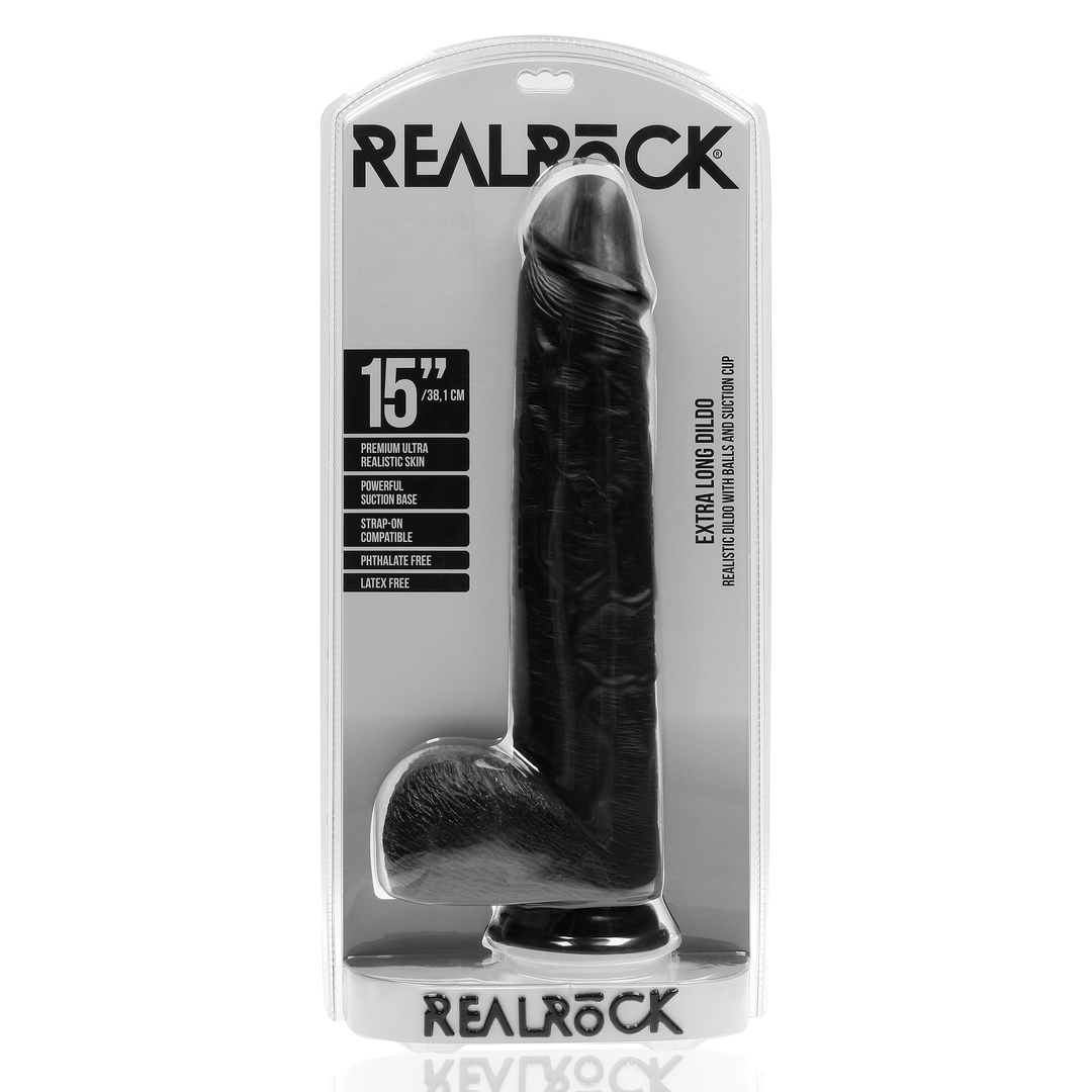 Extra Large Straight mit Balls 15 / 38 cm - Schwarz