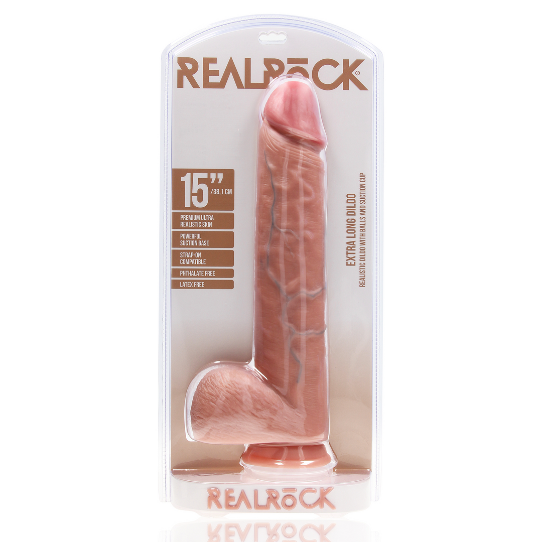 Extra Large Straight mit Balls 15 / 38 cm - Flesh