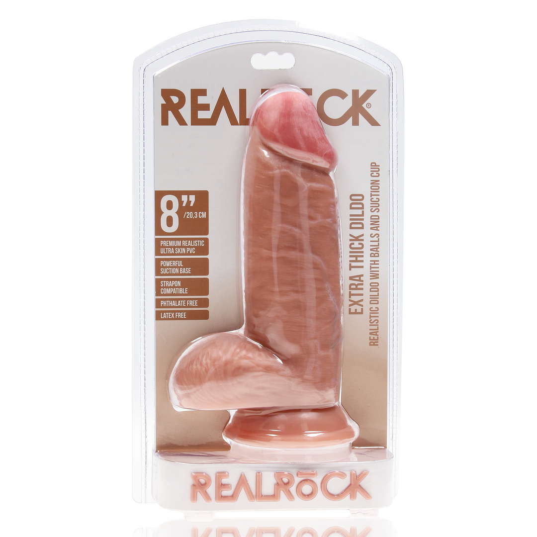 Extra Dick Gerade mit Kugeln 8 / 20,3 cm - Fleisch
