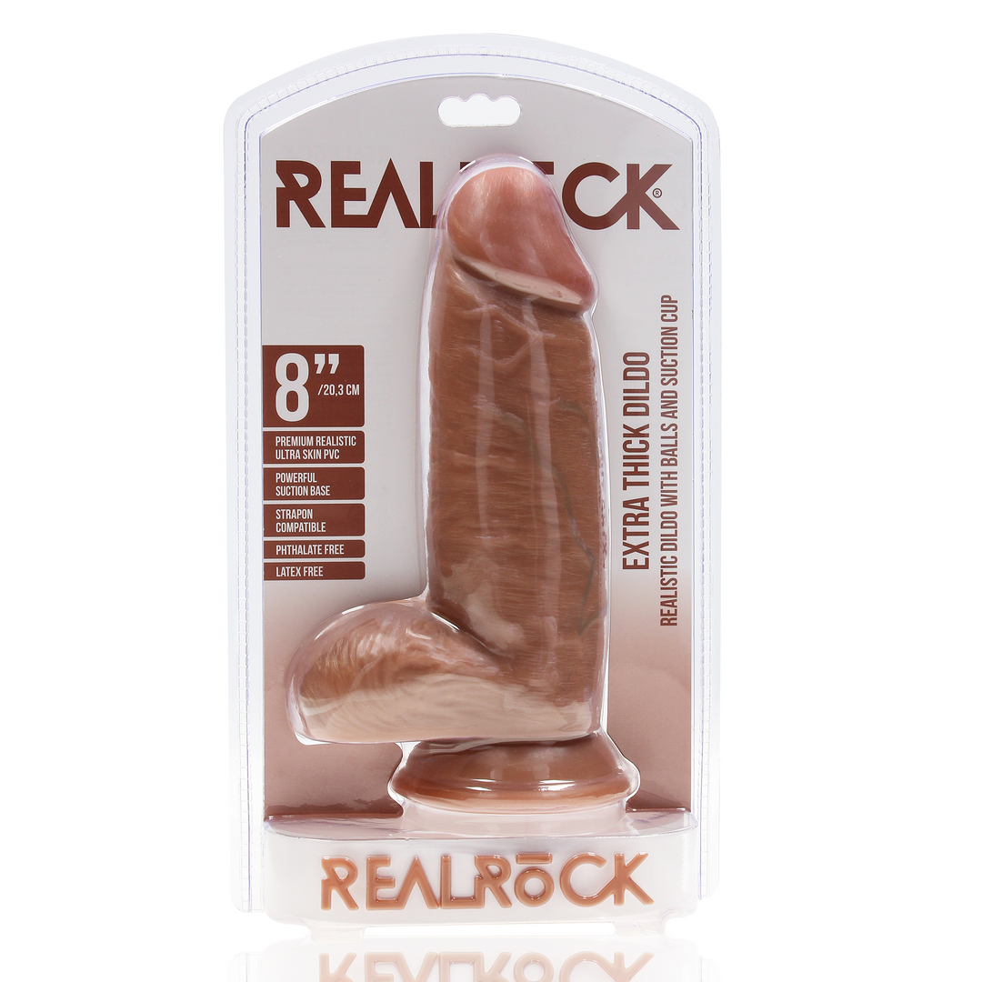 Extra Dick Gerade mit Kugeln 8 / 20,3 cm - Tan