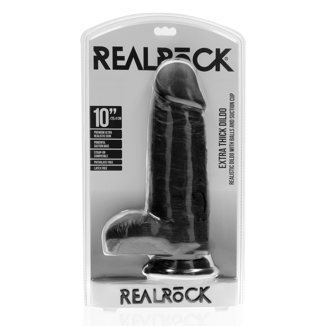 Extra Dick Gerade mit Kugeln 10 / 25,4 cm - Schwarz