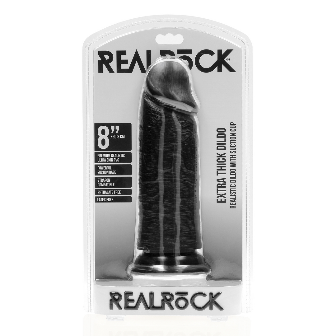 Extra dick gerade ohne Kugeln 8 / 20,3 cm - Schwarz