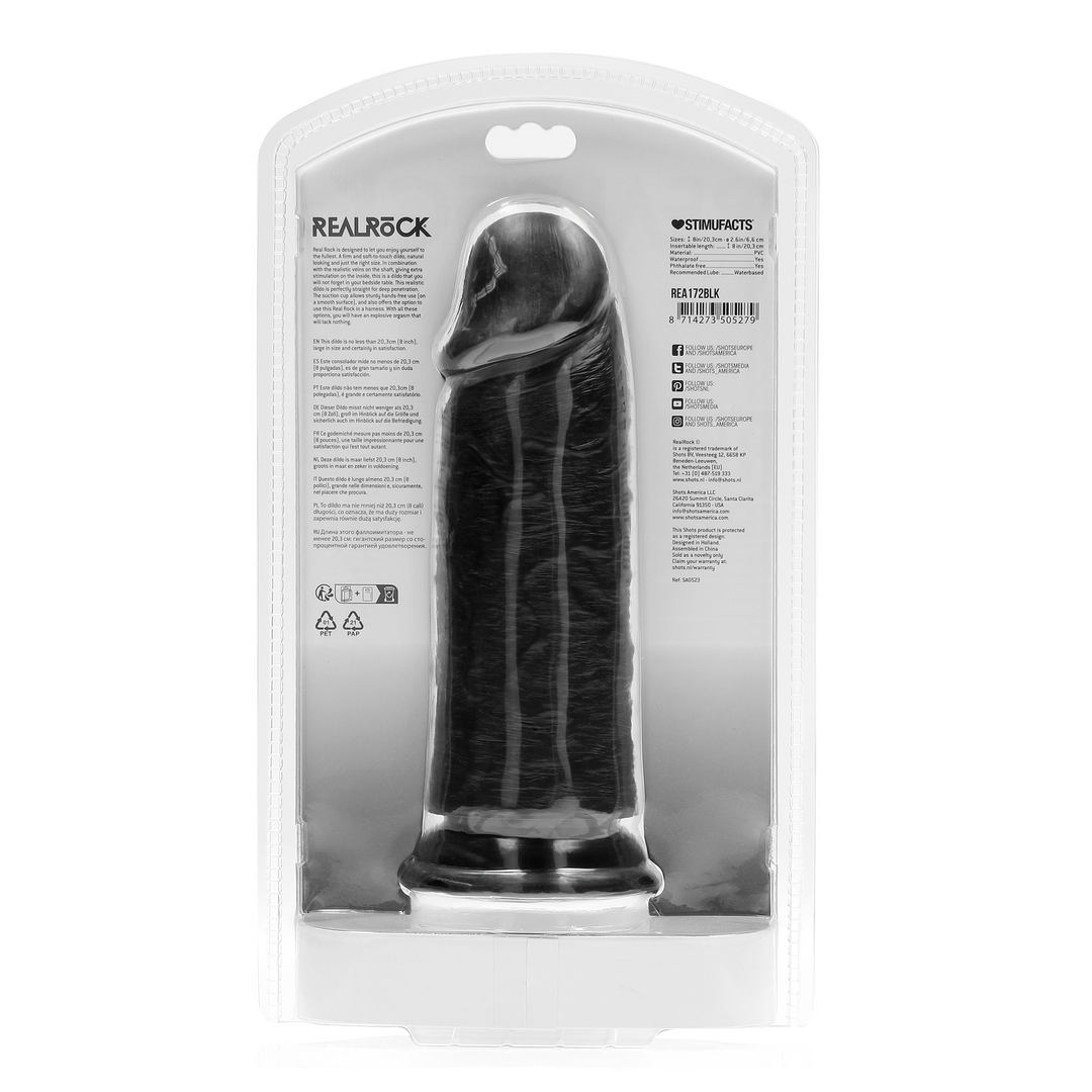 Extra dick gerade ohne Kugeln 8 / 20,3 cm - Schwarz