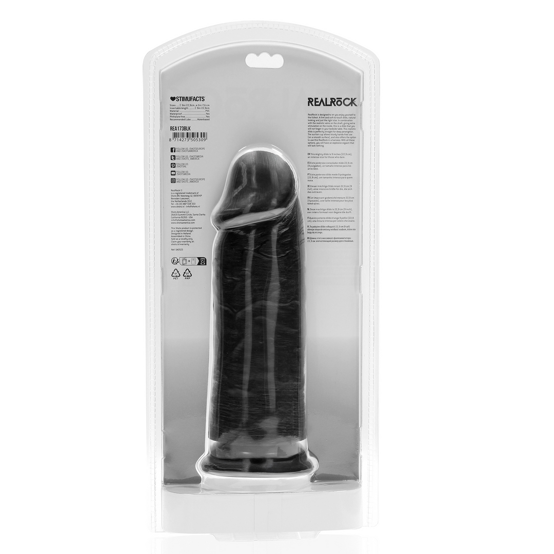 Extra Dick Gerade ohne Balls 9 / 23 cm - Schwarz