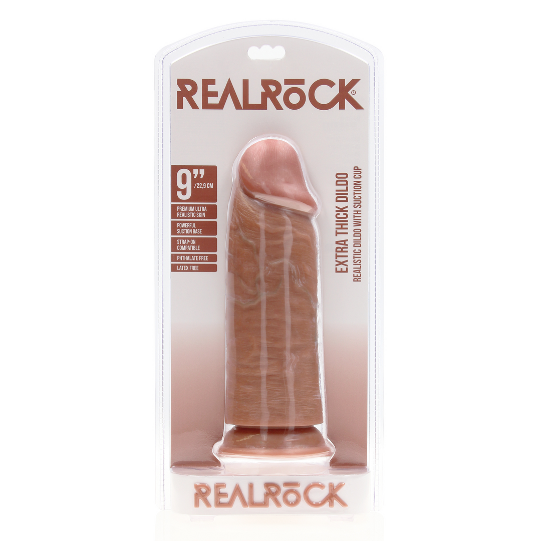 Extra Dick Gerade ohne Balls 9 / 23 cm - Tan