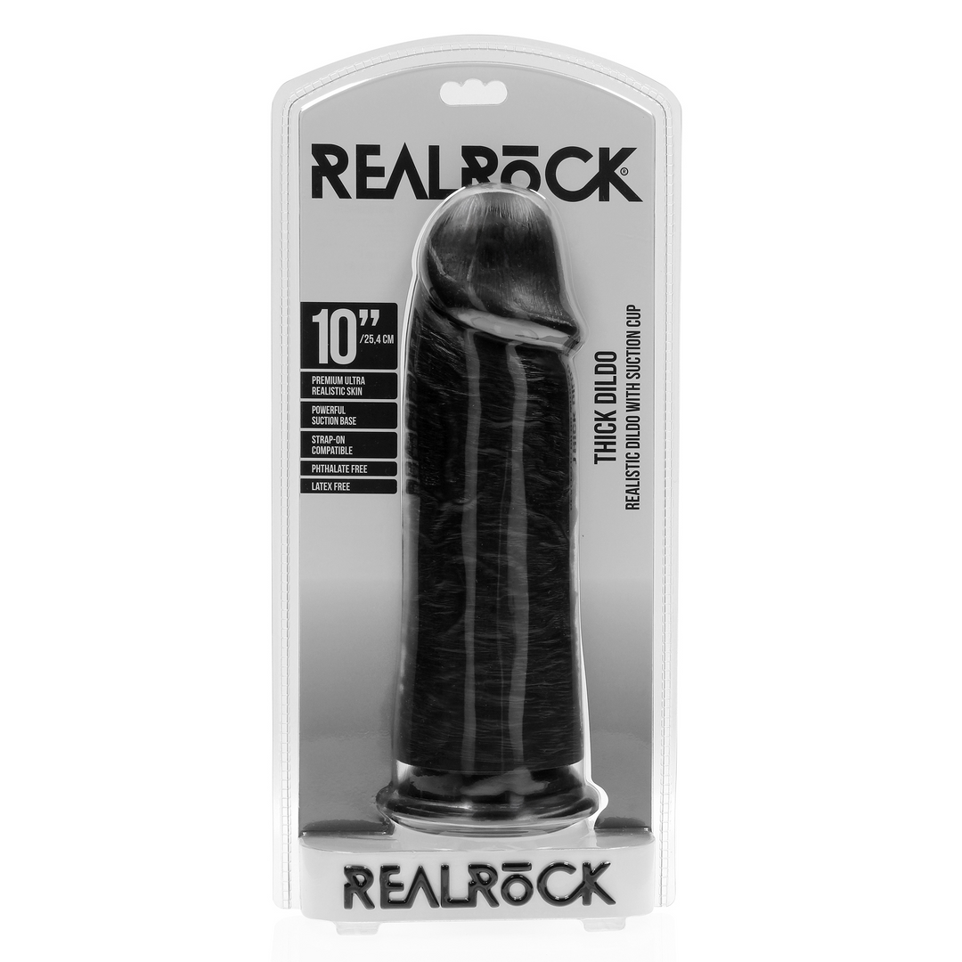 Extra Dick Gerade ohne Bälle 10 / 25,4 cm - Schwarz