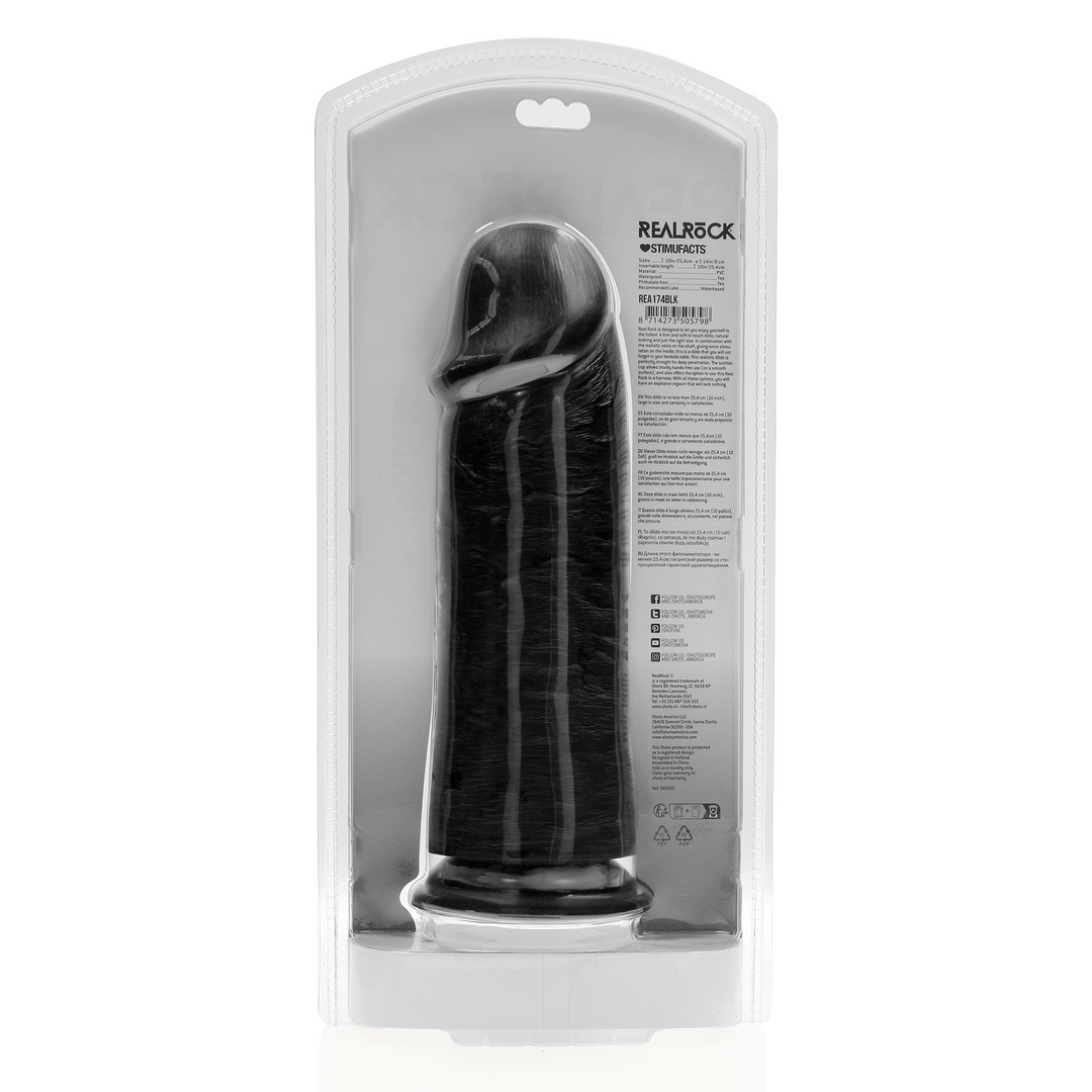 Extra Dick Gerade ohne Bälle 10 / 25,4 cm - Schwarz
