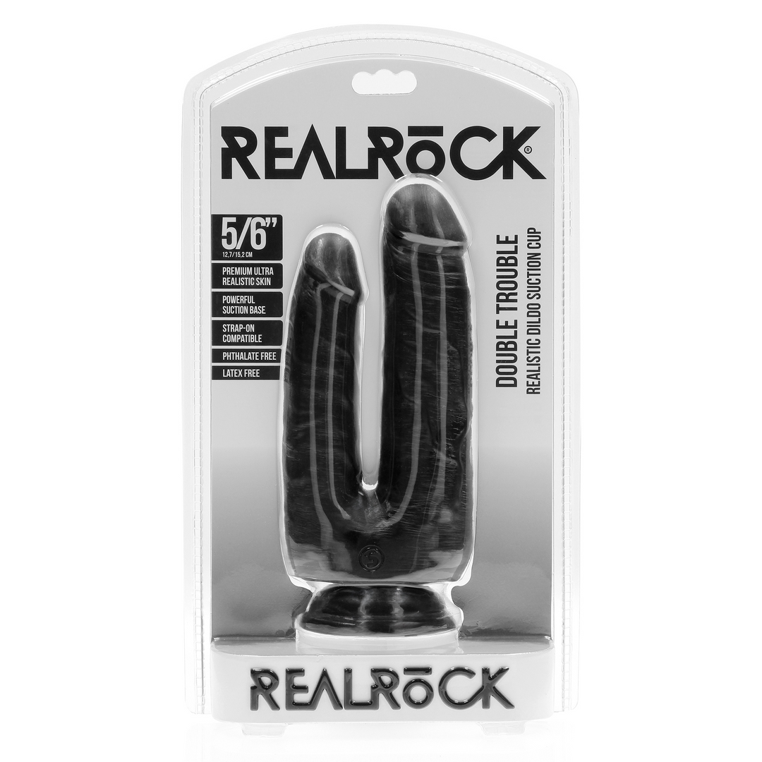 Doppeltes Problem Dildo 5/6 - 12,7/15,2 cm - Schwarz