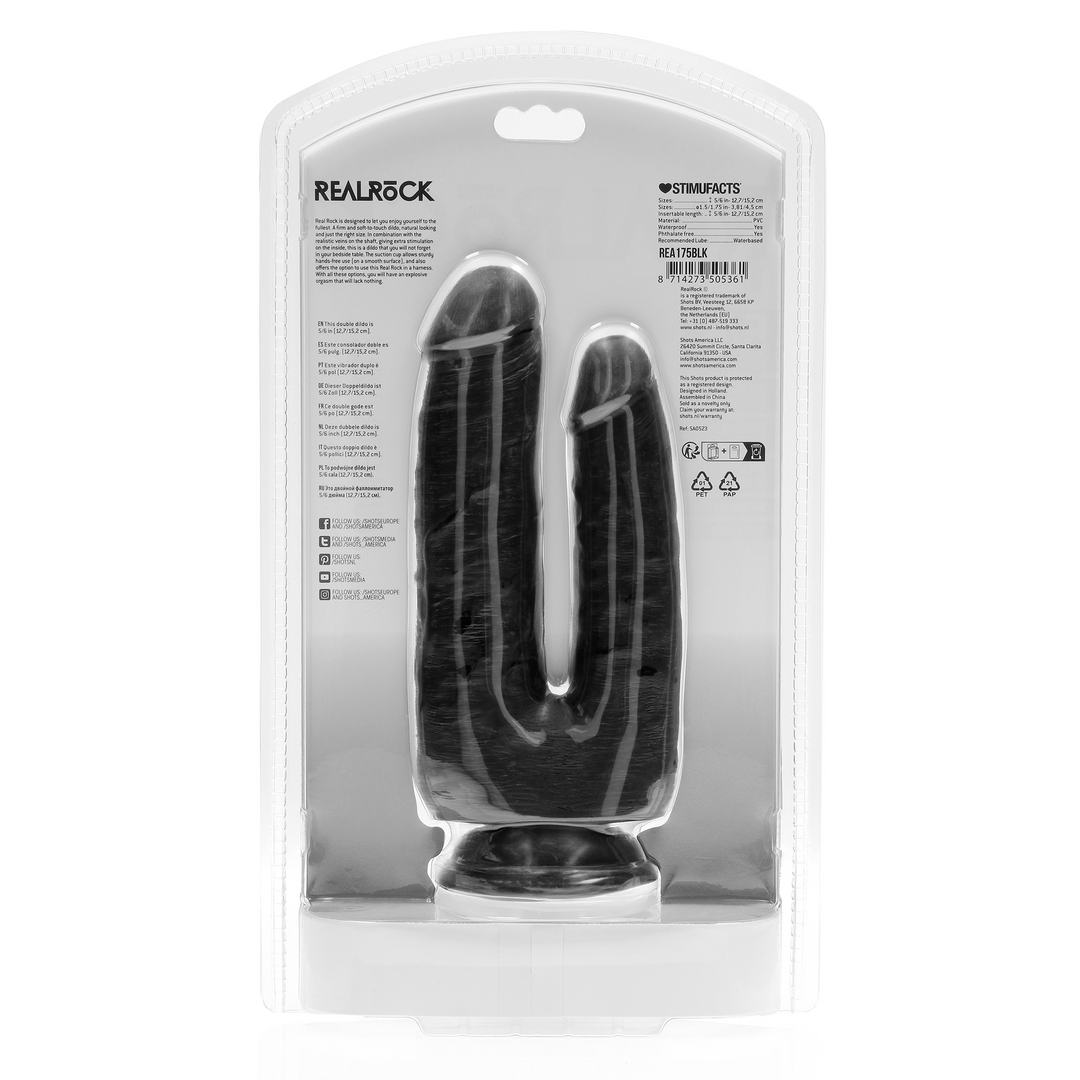 Doppeltes Problem Dildo 5/6 - 12,7/15,2 cm - Schwarz