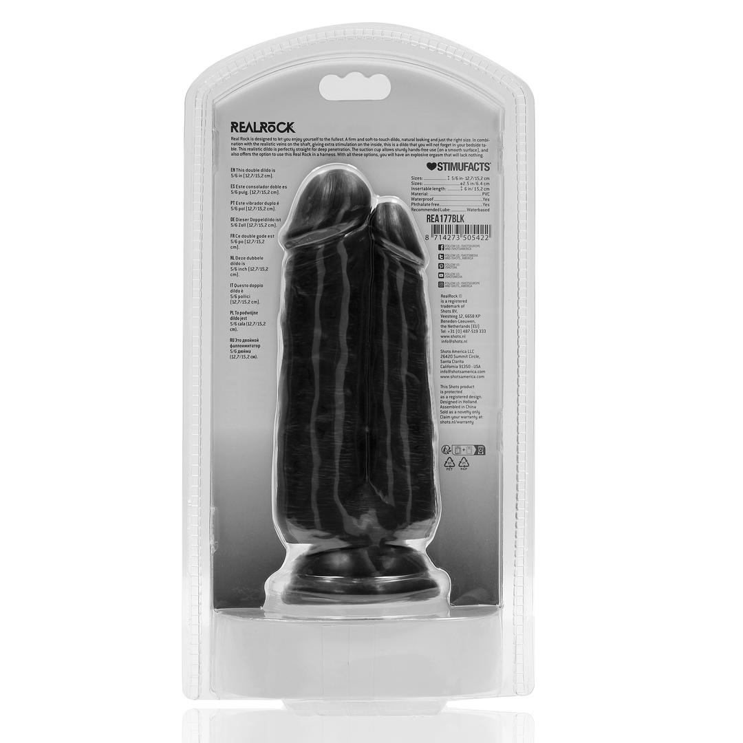 Zwei in Eins Dildo 5/6 - 12,7/15,2 cm - Schwarz