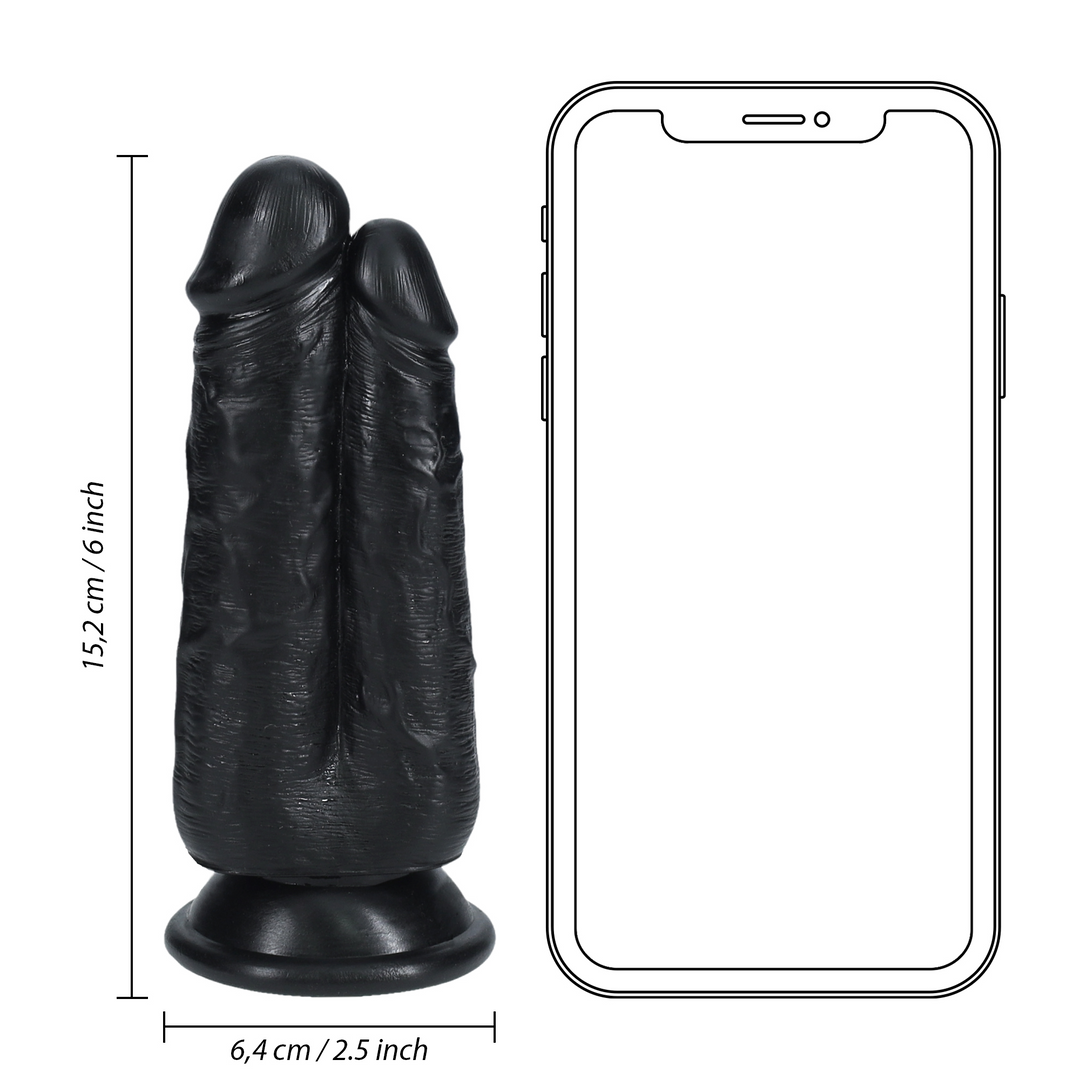 Zwei in Eins Dildo 5/6 - 12,7/15,2 cm - Schwarz