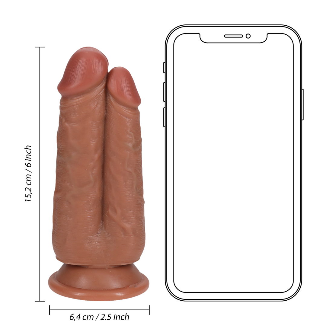 Zwei in Eins Dildo 5/6 - 12,7/15,2 cm - Tan