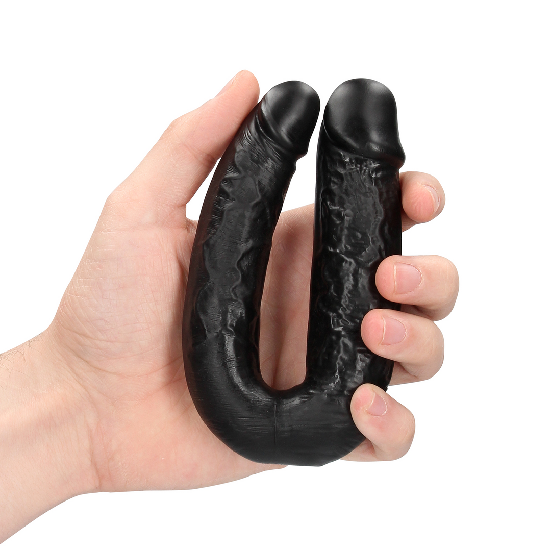 U-förmiger Doppeldildo 5 / 12,7 cm - Schwarz