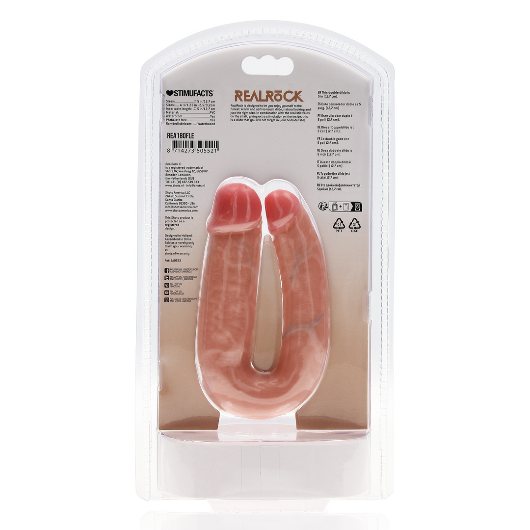 U-förmiger doppelter Dildo 5 / 12,7 cm - Flesh