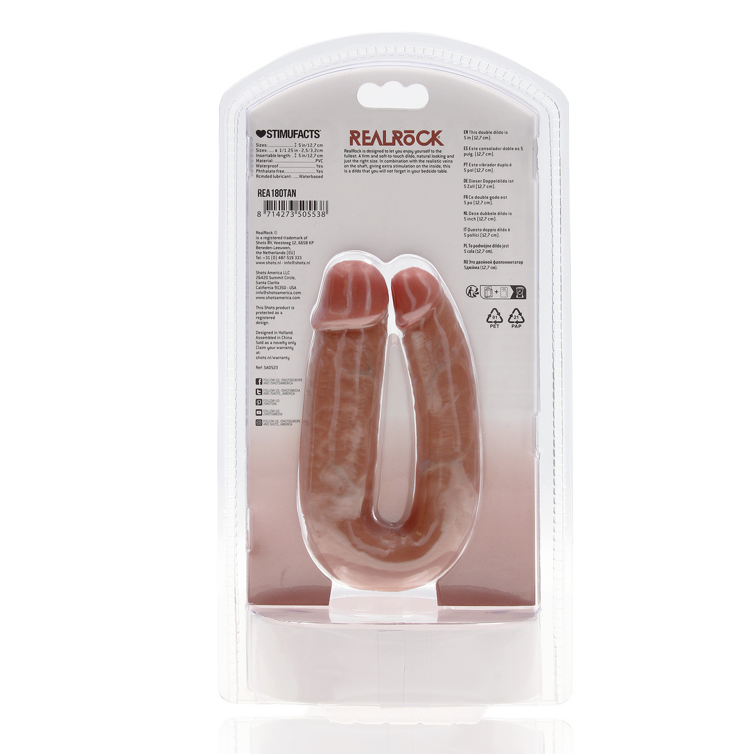 U-förmiger doppelter Dildo 5 / 12,7 cm - Tan