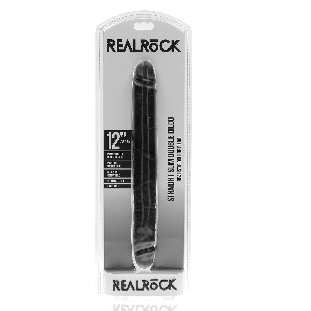 Slim Double Ended Dong 12 / 30,5 cm - Schwarz
