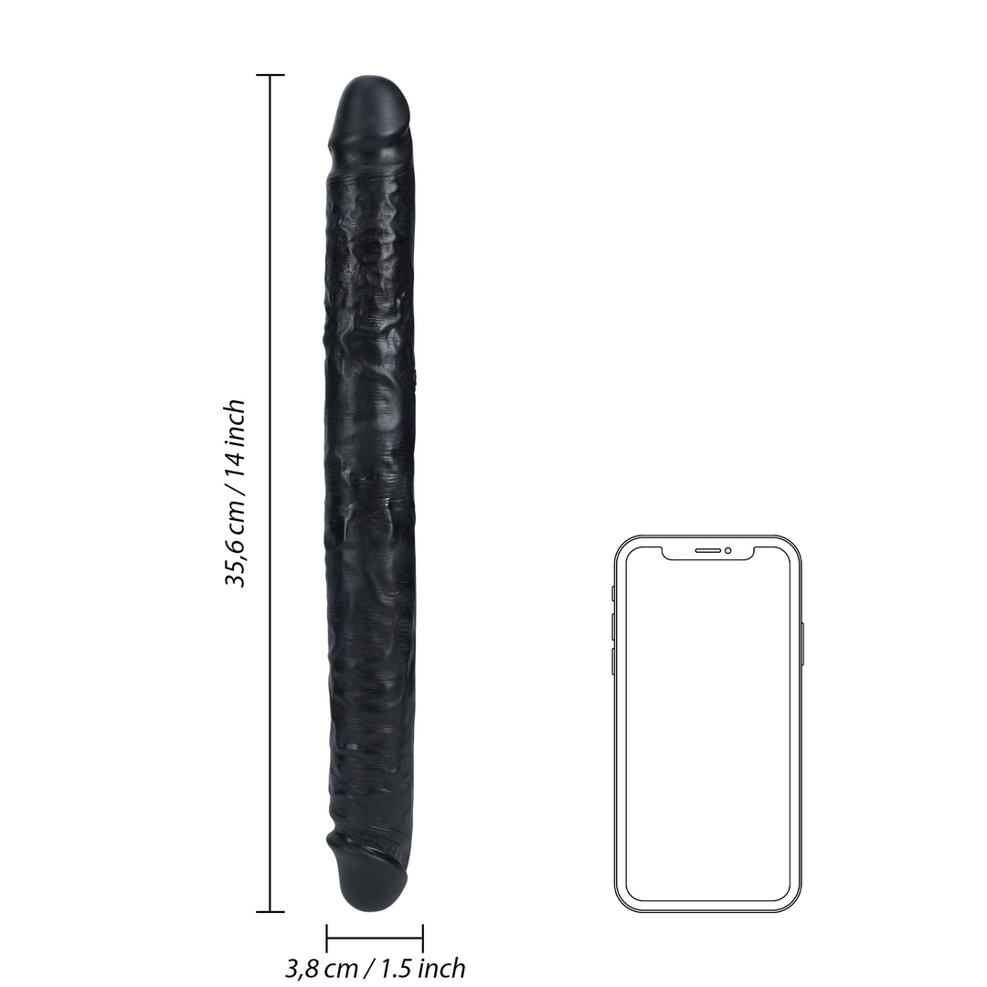 Slim Double Ended Dong 14 / 35,6 cm - Schwarz