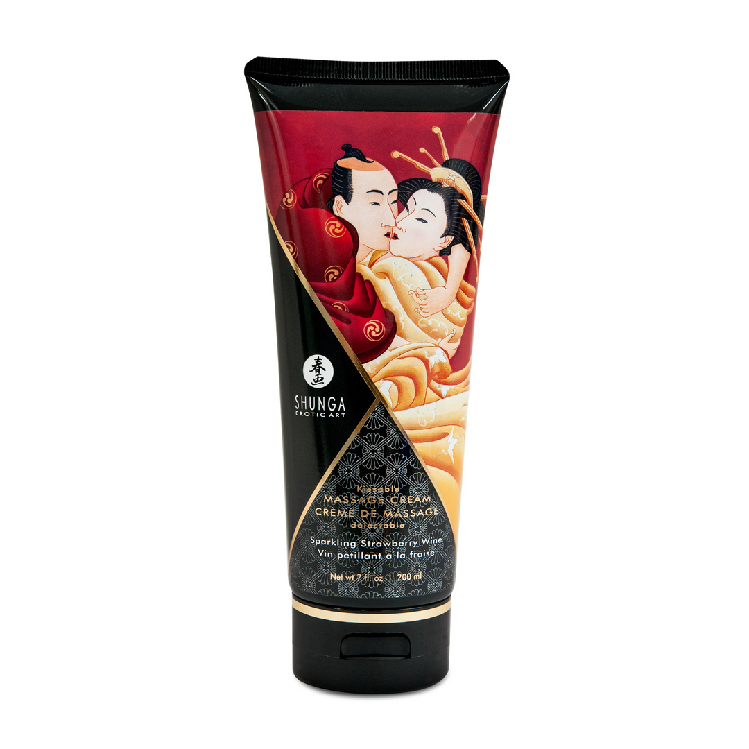 Küssbare Massagecreme - Sprudelnder Erdbeerwein - 7 floz / 200 ml