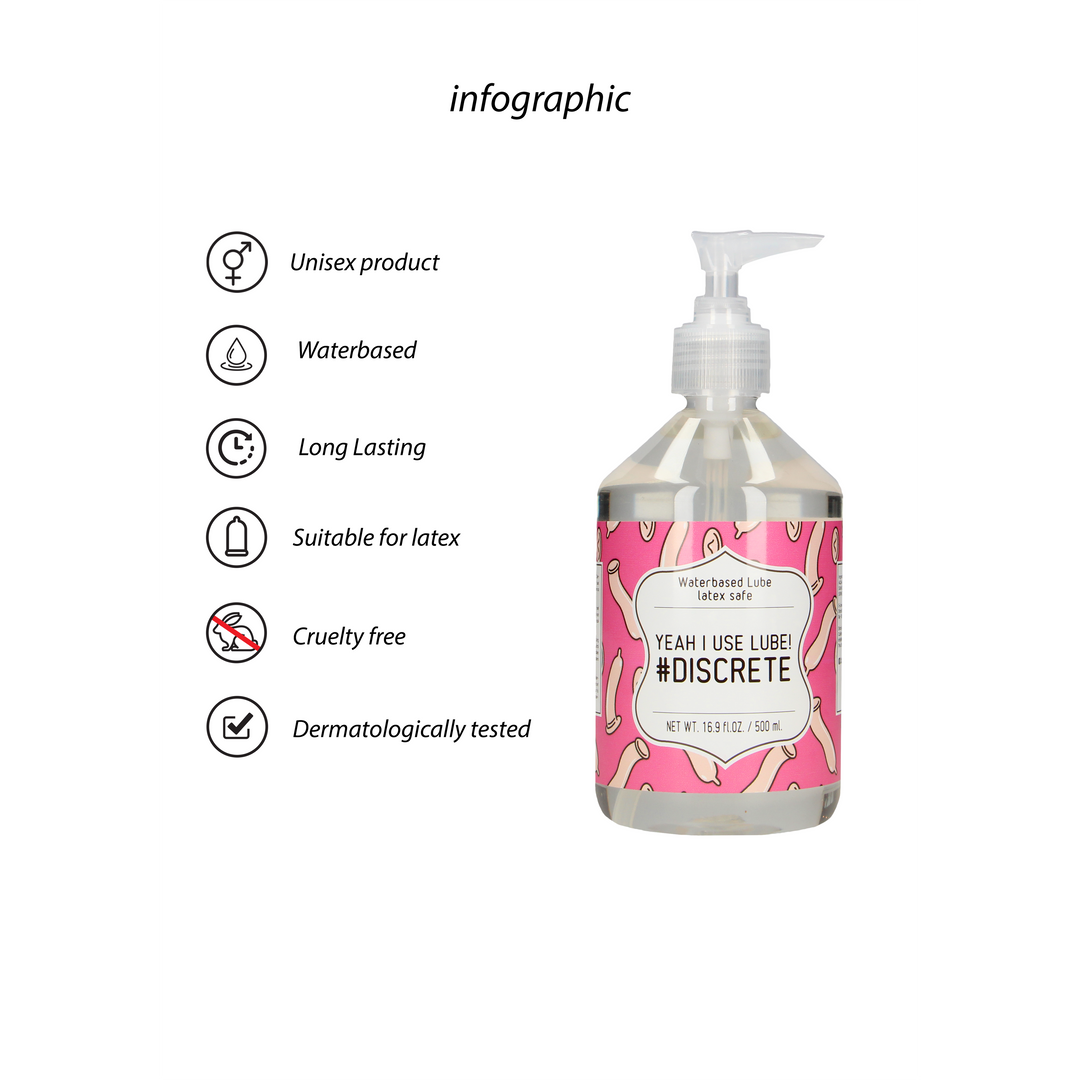 Ja Ich Verwende Gleitmittel #Diskret - Wasserbasiertes Gleitmittel - 17 fl oz / 500 ml
