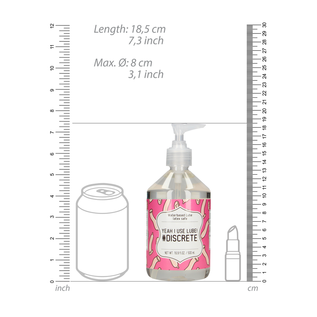 Ja Ich Verwende Gleitmittel #Diskret - Wasserbasiertes Gleitmittel - 17 fl oz / 500 ml
