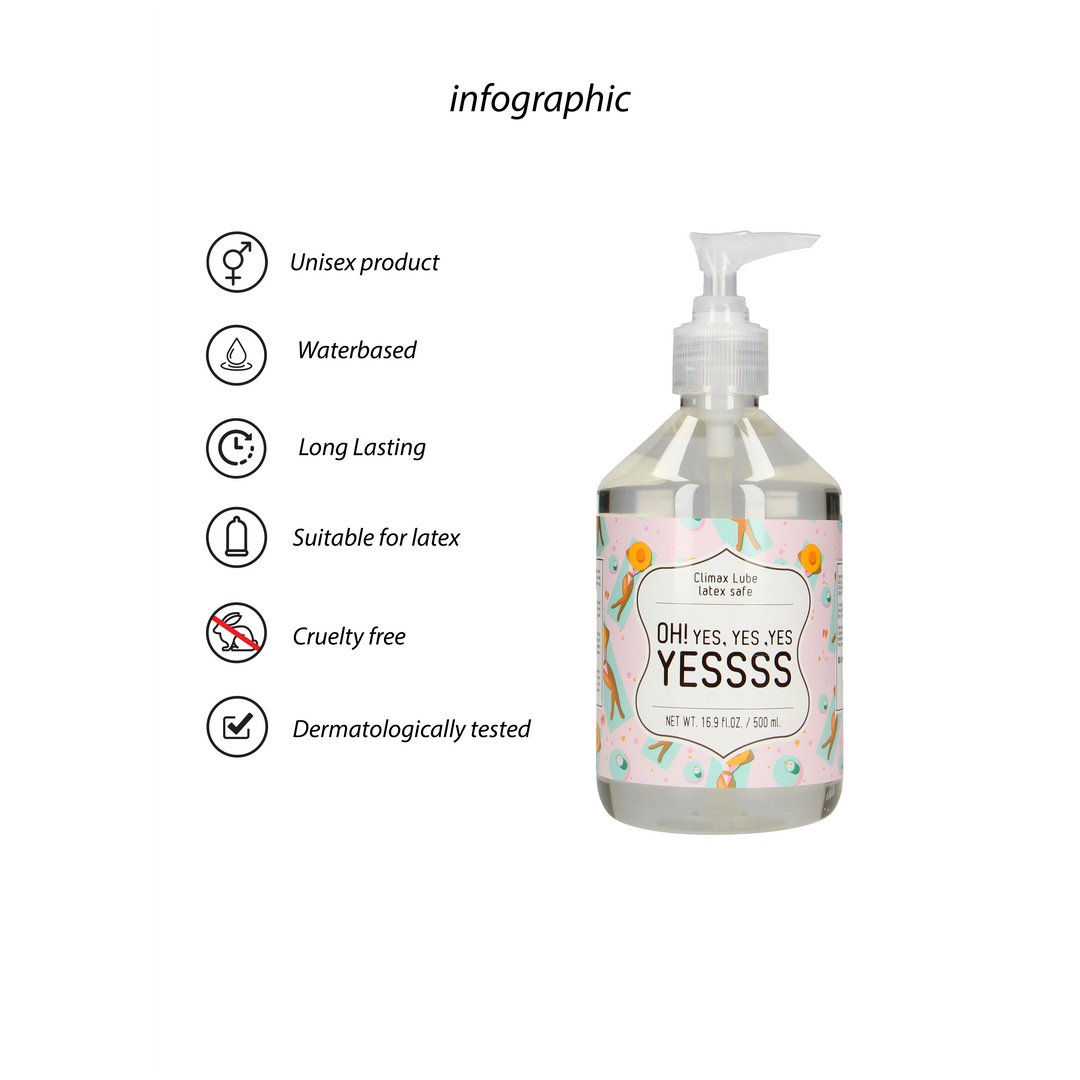 Climax Wasserbasierte Gleitmittel - OH Ja. Ja. Ja. JAAASS - 17 fl oz / 500 ml