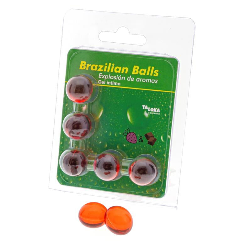 Taloka – 5 Brasilianische Kugeln, Erdbeere und Schokolade, Intimgel
