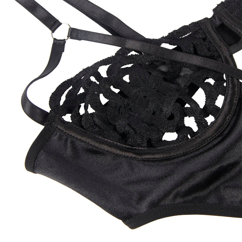 SUBBLIME - 954055 SEXY SPITZEN-BODY SCHWARZ S/M
