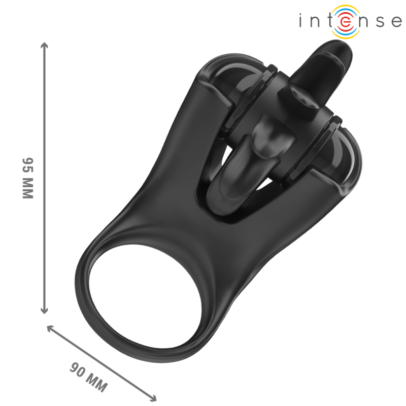 INTENSE - MABEL VIBRATIONSRING 10 VIBRATIONEN MIT KLITORISSTIMULATOR SCHWARZ