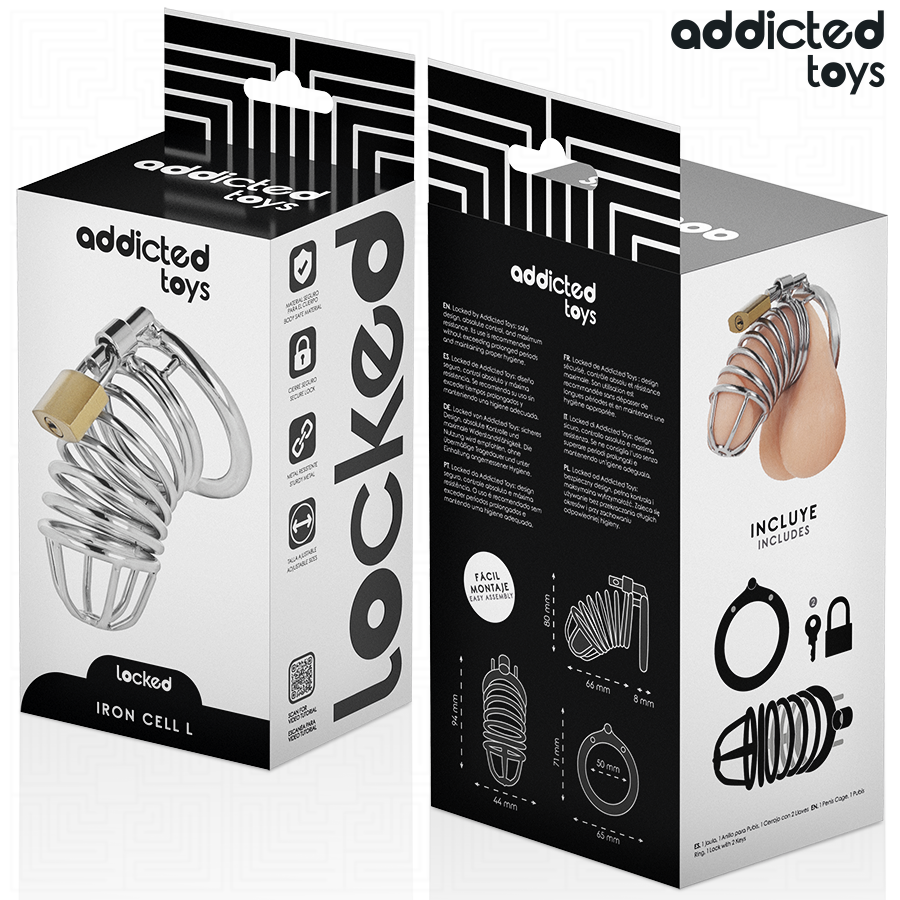 ADDICTED TOYS LOCKED - IRON CELL METALL-PENISKÄFIG 5 CM GRÖSSE L