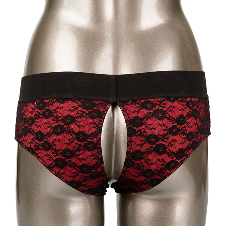 CALEXOTICS - SCANDAL CROTCHLESS PANTIES SET MIT DILDO GRÖSSE S/M