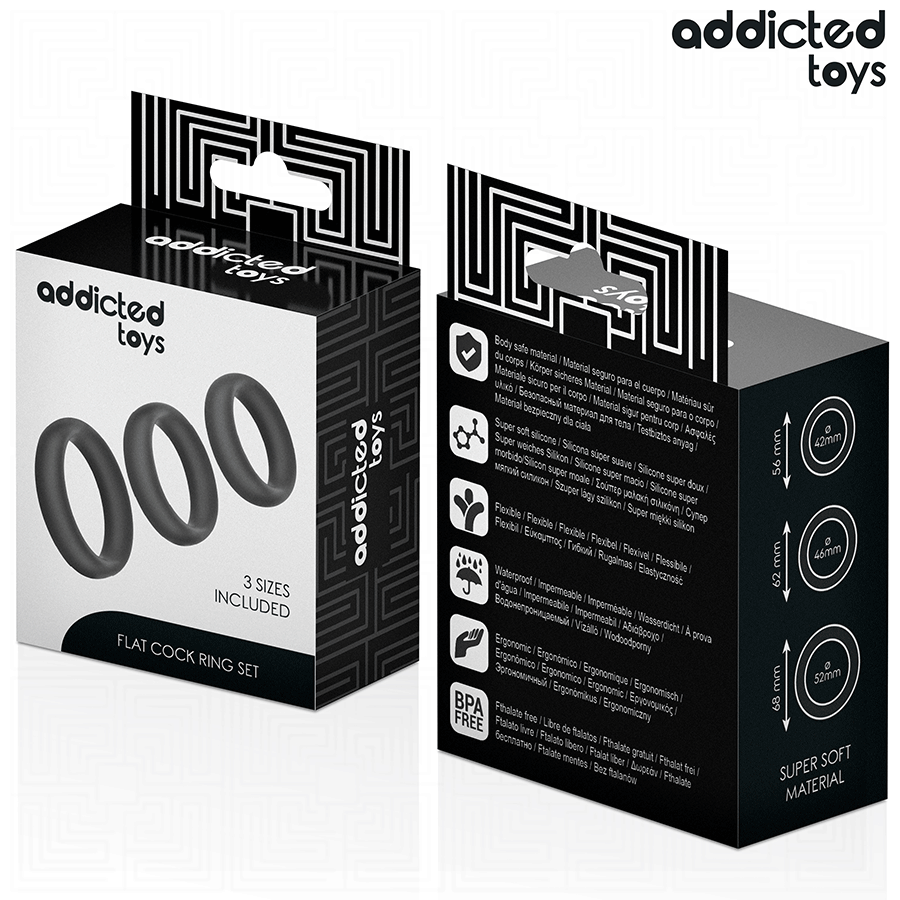 ADDICTED TOYS - SET AUS FLACHEN SILIKONRINGEN