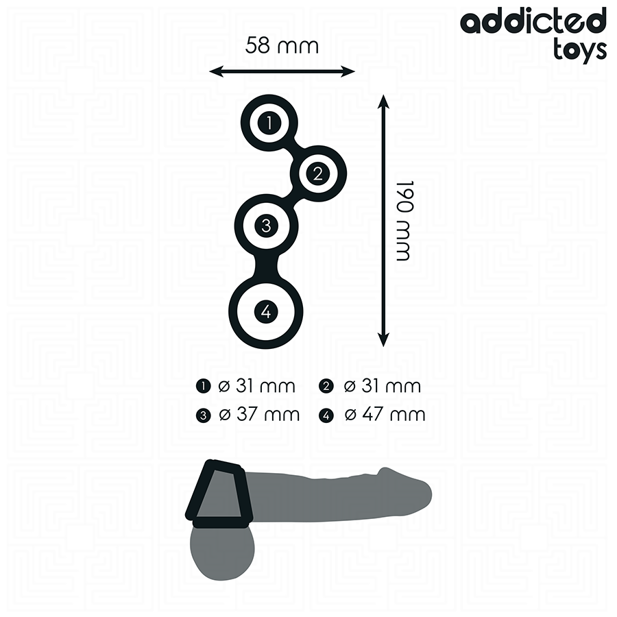 ADDICTED TOYS - PENISRING MIT TEILERN FÜR HODEN