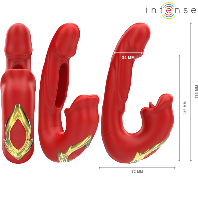 INTENSE - NATHY DOPPELVIBRATOR MIT MULTIFUNKTIONS-STIMULIERENDER MUND ROT