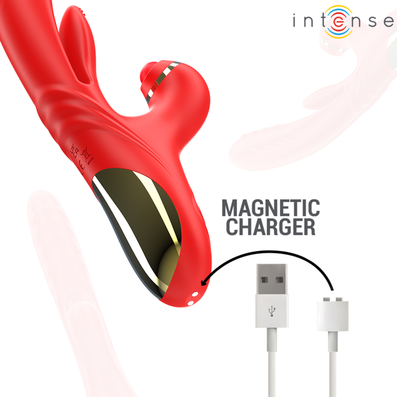 INTENSE - ROSALIA MULTIFUNKTIONSVIBRATOR 3 IN 1 ROT