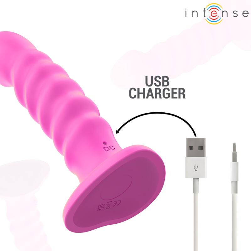 INTENSE - CINDY VIBRATOR GRÖSSE L SPIRALENDESIGN 10 VIBRATIONEN ROSA FERNBEDIENUNG