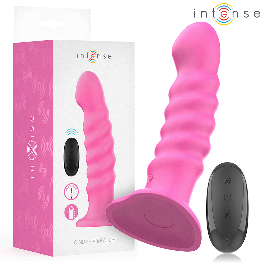 INTENSE - CINDY VIBRATOR GRÖSSE L SPIRALENDESIGN 10 VIBRATIONEN ROSA FERNBEDIENUNG