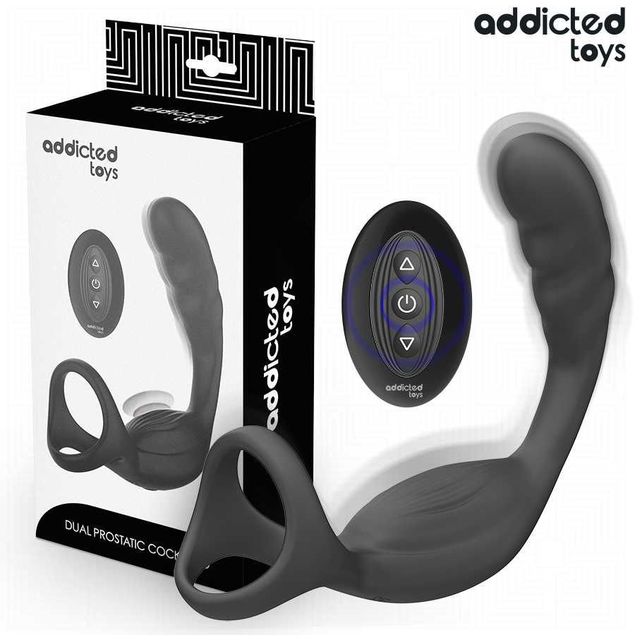 ADDICTED TOYS - DOPPELTER PROSTATIK-COCKRING MIT FERNBEDIENUNG