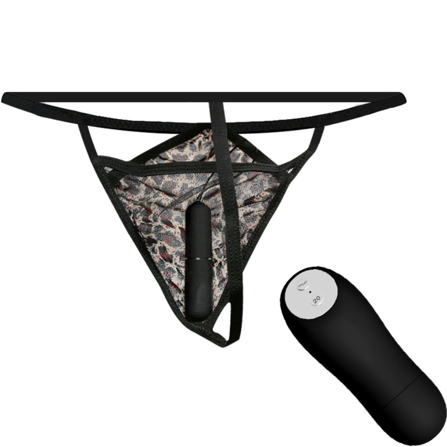 BAILE - Stringtanga mit Vibrationskugel und Fernbedienung, Schwarz