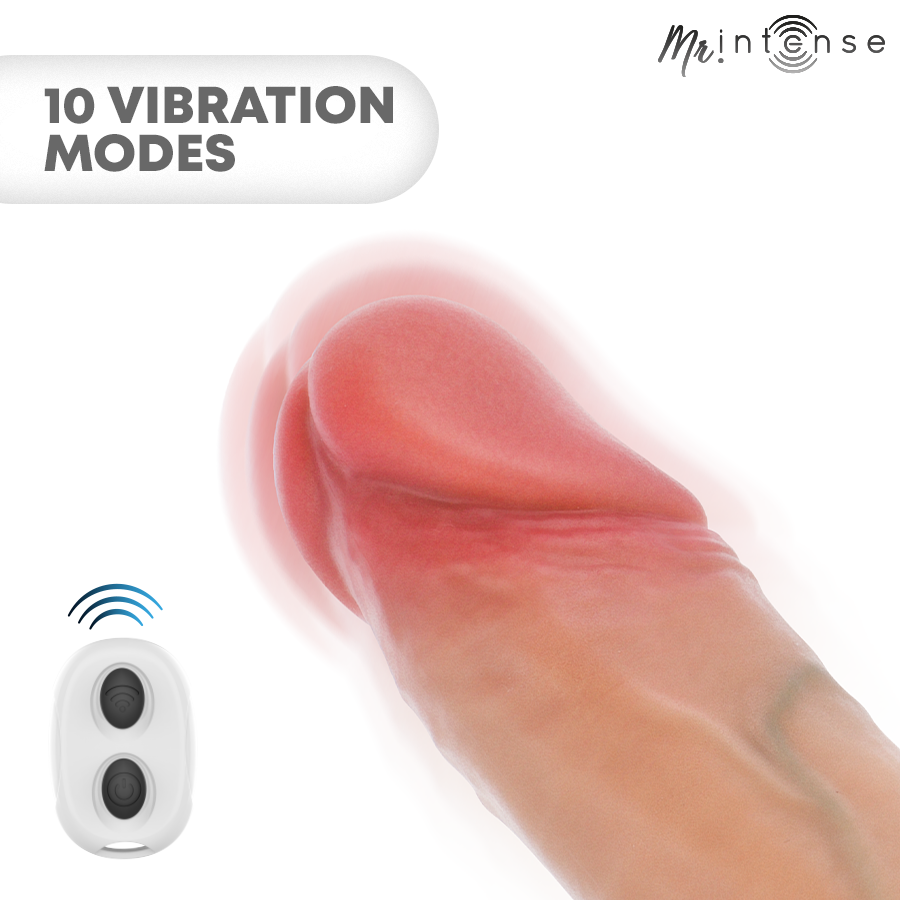 MR INTENSE - ARNOLD L ULTRA-REALISTISCHER VIBRIERENDER PENISSÄULE MIT FERNBEDIENUNG 16 CM -Ø- 4,5 CM