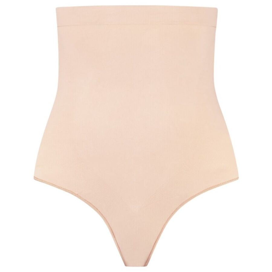 BYE-BRA - TANGA DE TALLE ALTO SIN COSTURAS BEIGE TALLA XL