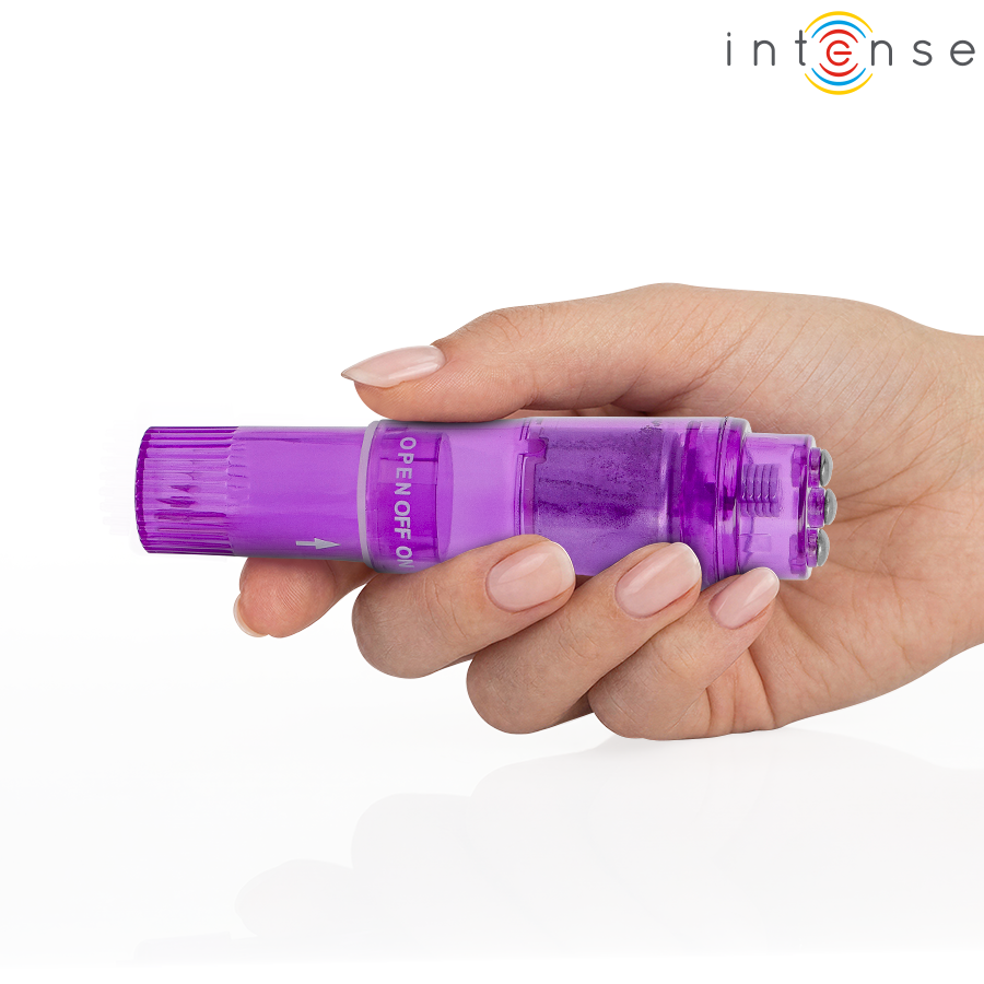 INTENSE - KURT MINI-MASSAGEGERÄT MIT 4 AUSTAUSCHBAREN AUFSÄTZEN, LILA