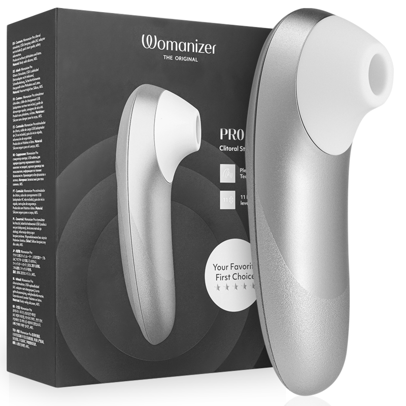 Womanizer – Pro Vibrant Klitoralstimulator Silbergrau