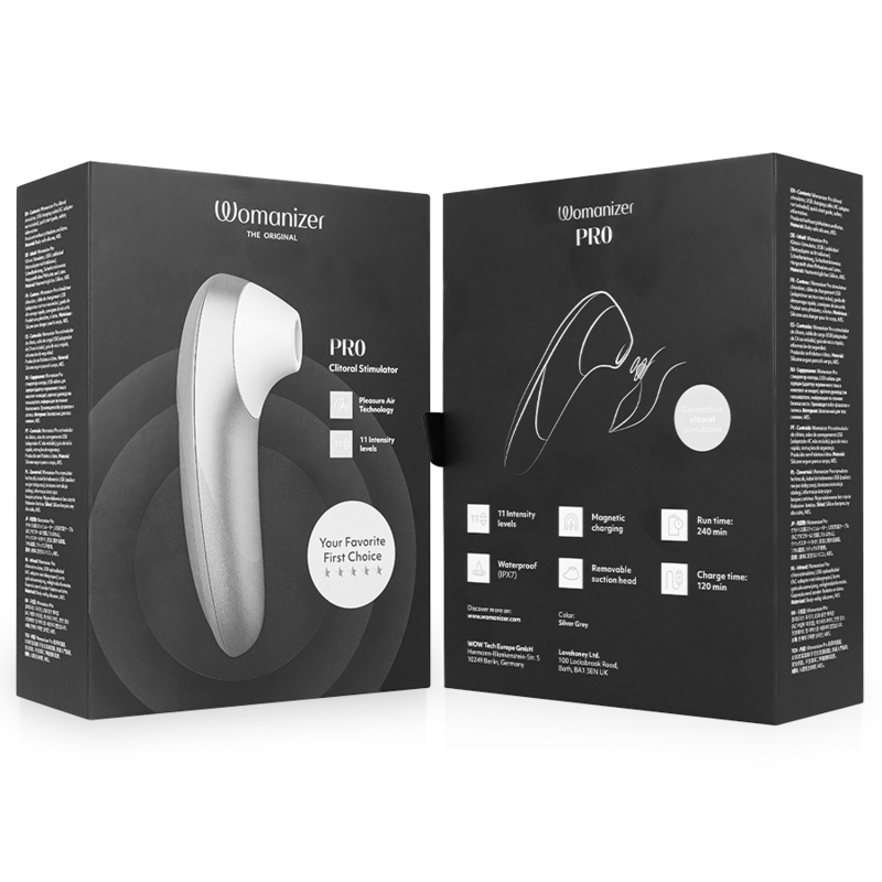 Womanizer – Pro Vibrant Klitoralstimulator Silbergrau