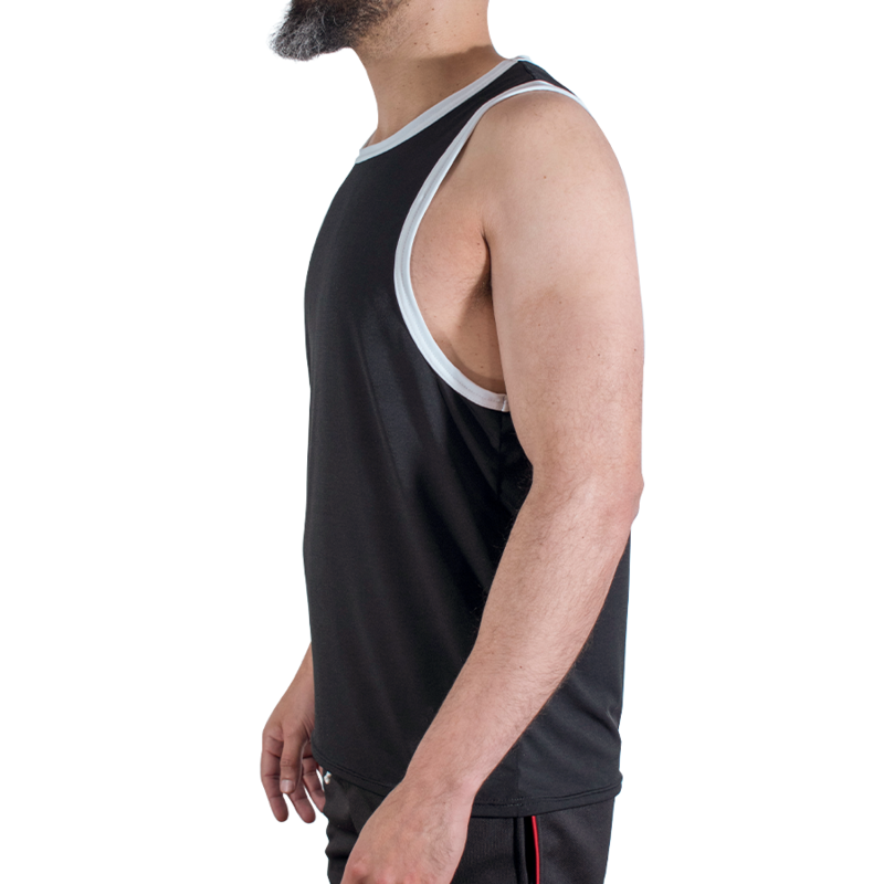 MACHO - CMV004 Schwarzes Sport-T-Shirt L/XL