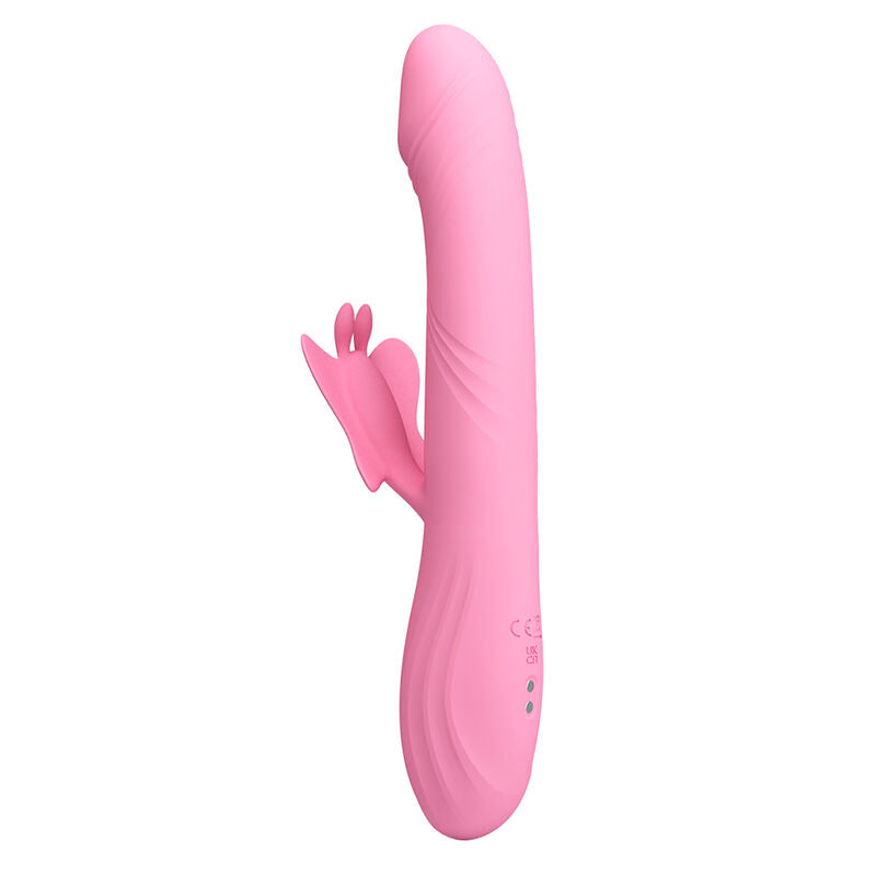 PRETTY LOVE - BELLA RABBIT VIBRATOR MIT SCHMETTERLINGS-STIMULATION UND LED PINK