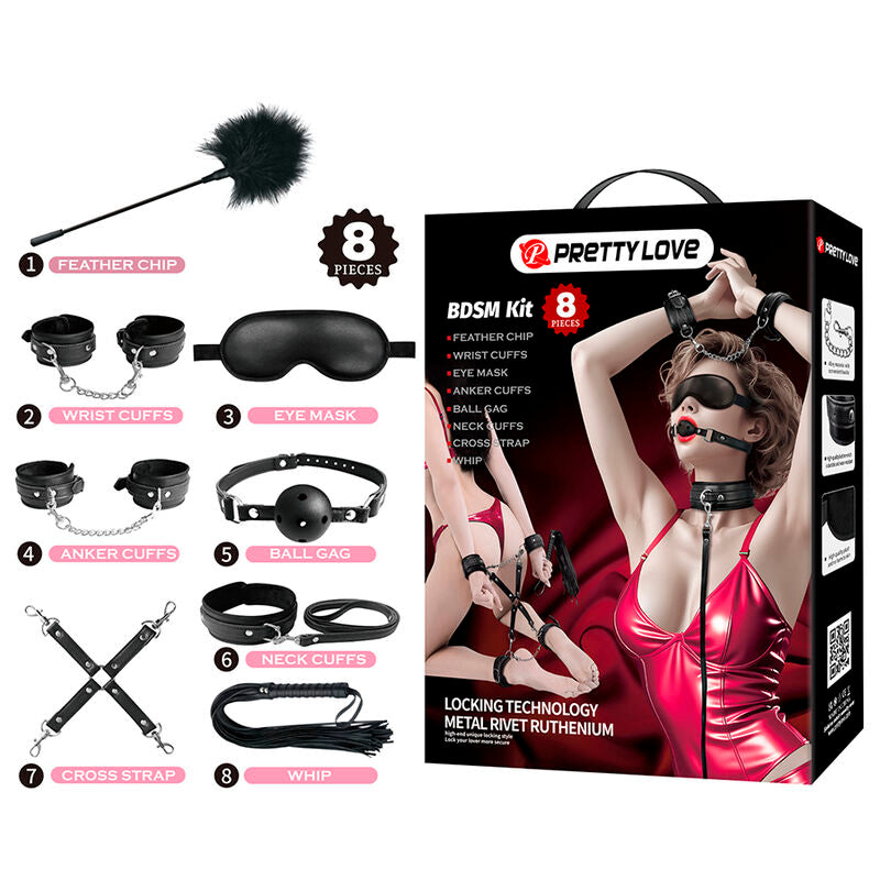PRETTY LOVE - 8-TEILIGES BDSM-SET SCHWARZ