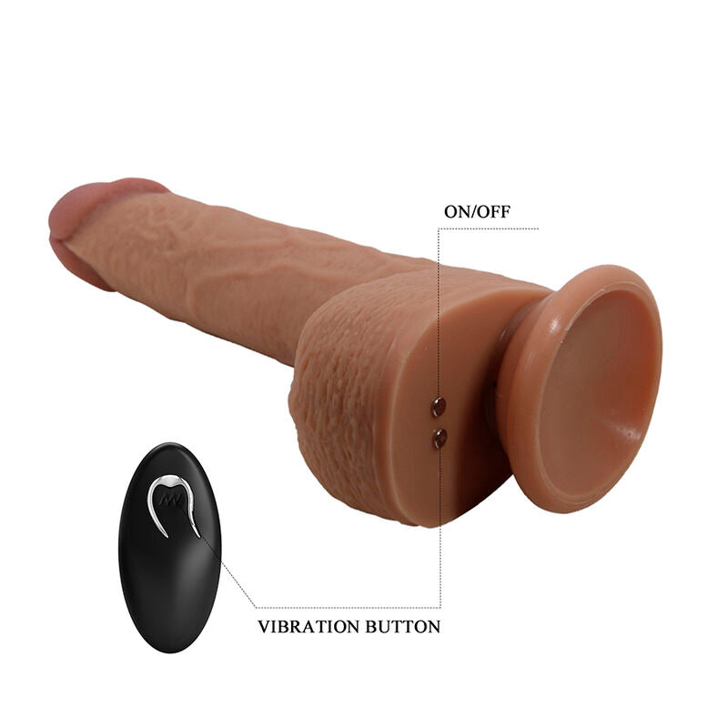 PRETTY LOVE - TOMMY REALISTISCHER STOSSVIBRATOR MIT FERNBEDIENUNG, DUNKELBRAUN