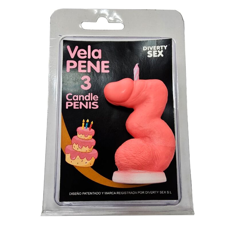DIABLO PICANTE – PENISKERZE IN FORM DER ZAHL 3, ROSA FARBE