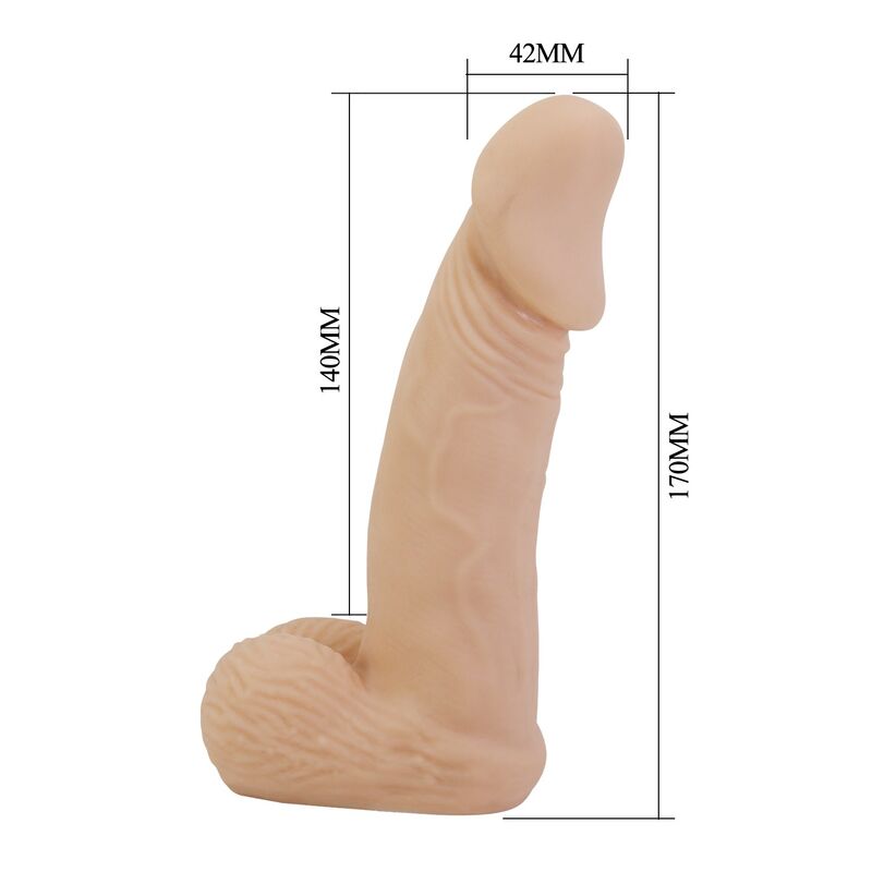 PRETTY LOVE - ZANE HARNESS MIT FLEXIBLES DILDO 17 CM Ø 4,3 CM NATÜRLICH