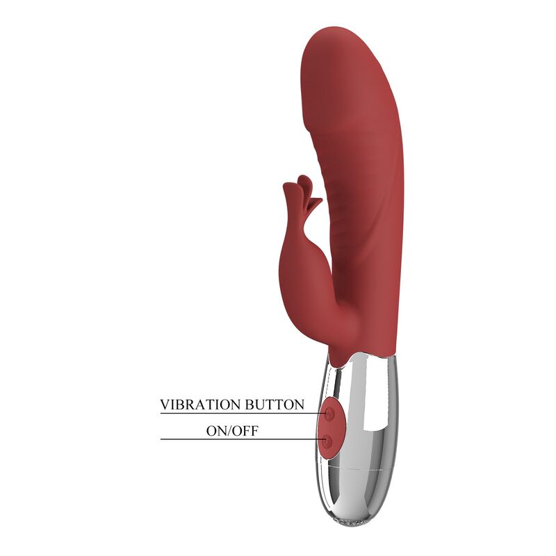 PRETTY LOVE – ROSENHOLZ-HASE-VIBRATOR MIT 30 FUNKTIONEN, USB-AUFLADBAR, ROT